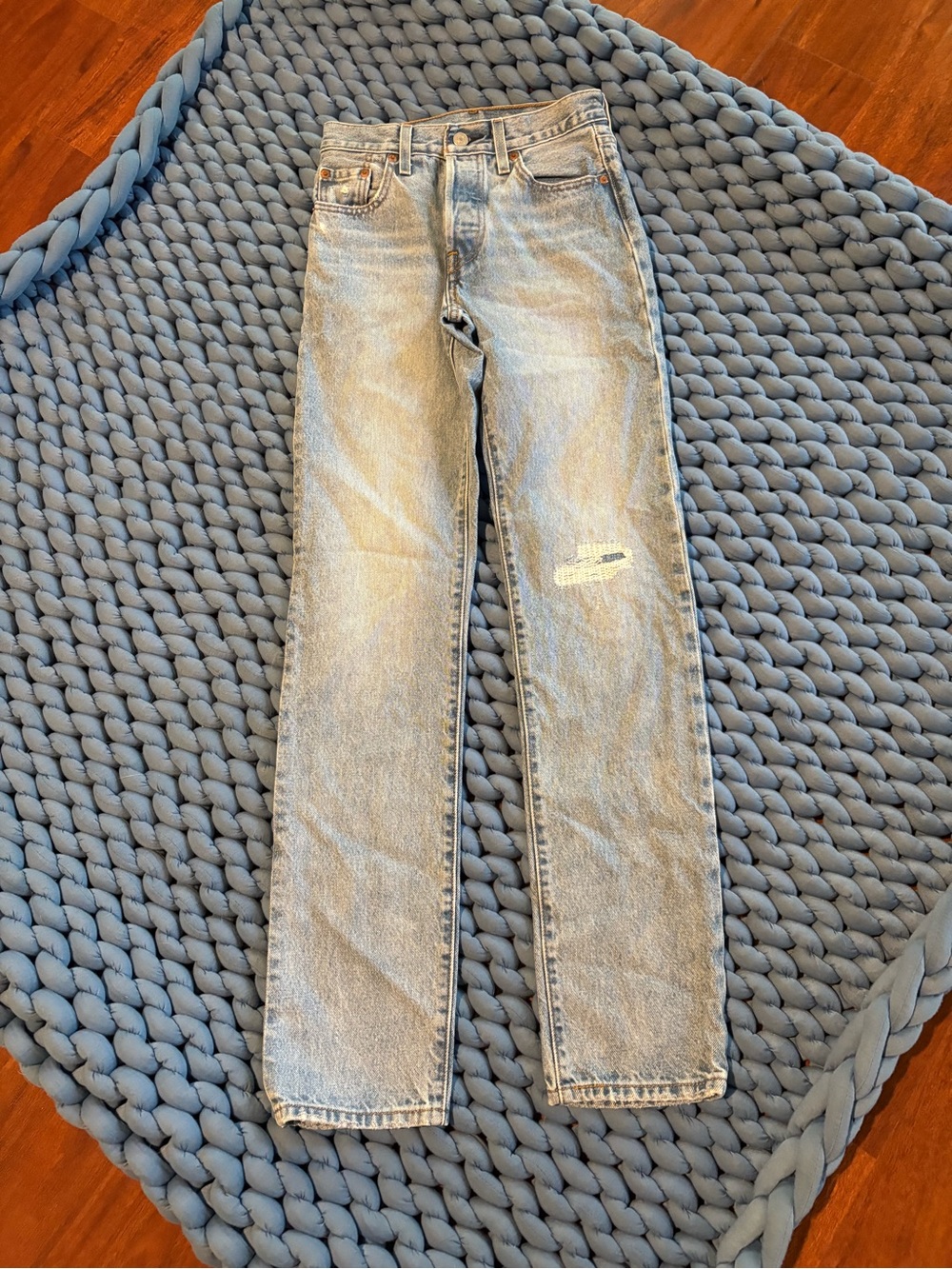 Levi's Premium 501 light wash button-fly jeans Women's Jeans Measures 24"